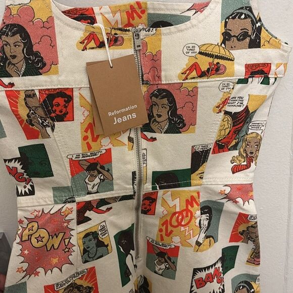 Reformation Davies Bustier Denim Mini Dress Comic Size 4 - Picture 7 of 10